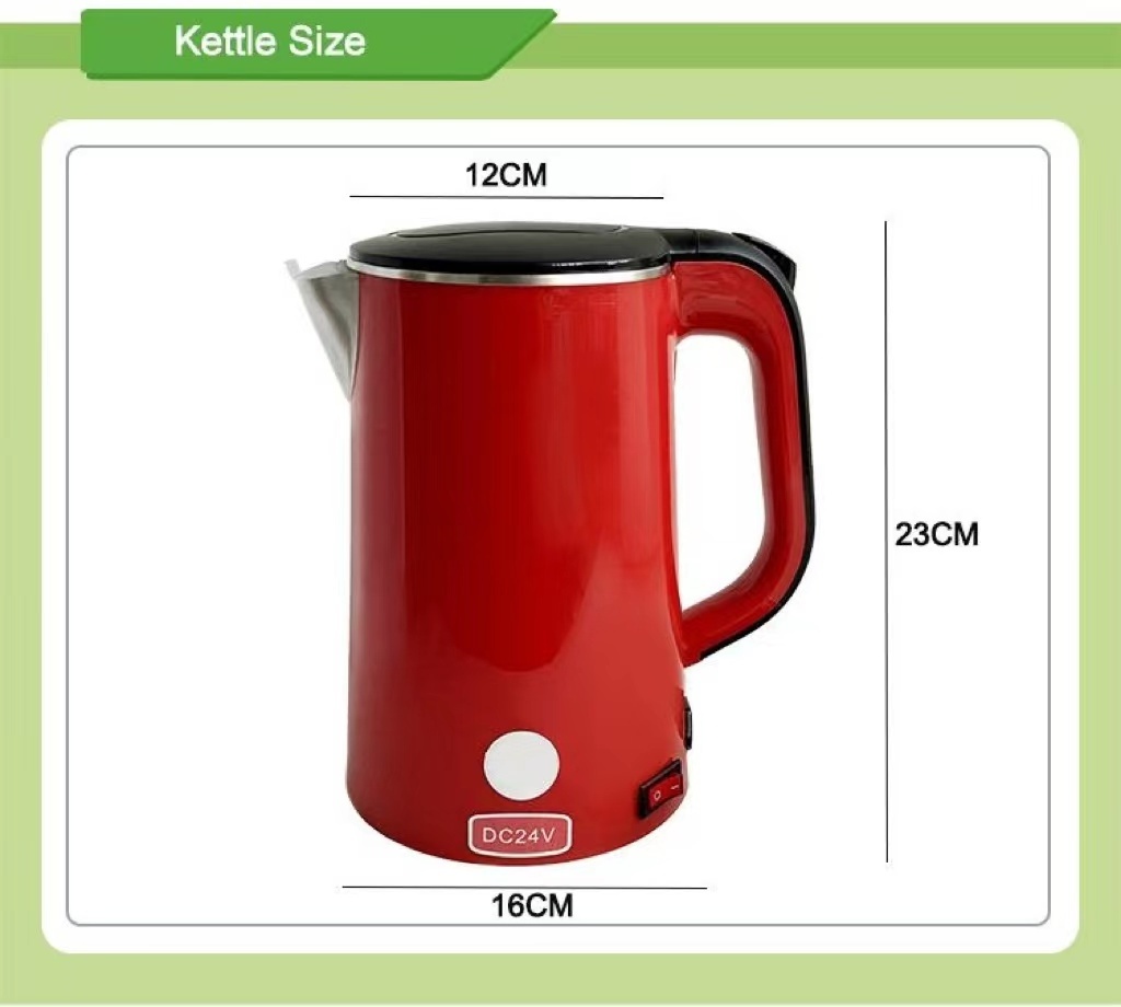 Top sell 1.8L  portable 12v 24v car electric kettle  solar kettle