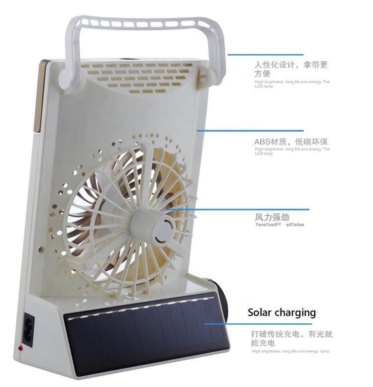 High Quality Rechargeable Mini led table Portable Solar Fan