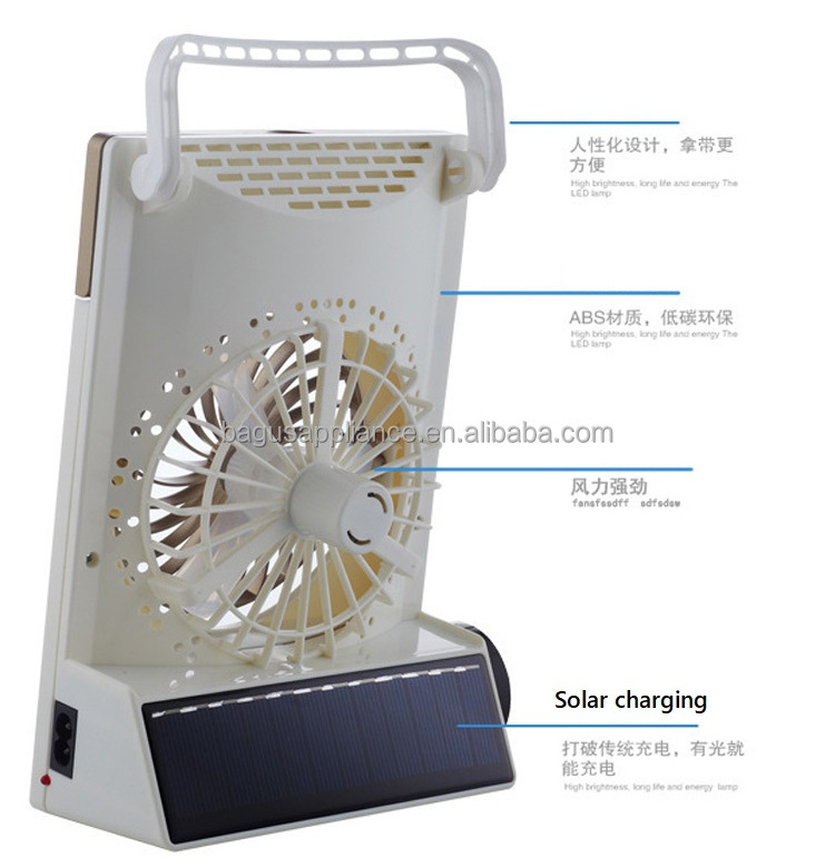 High Quality Rechargeable Mini led table Portable Solar Fan