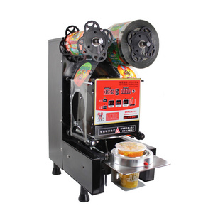 Disposable Bubble Tea Plastic Cup Sealing Machine Fully Automatic boba sealer machine