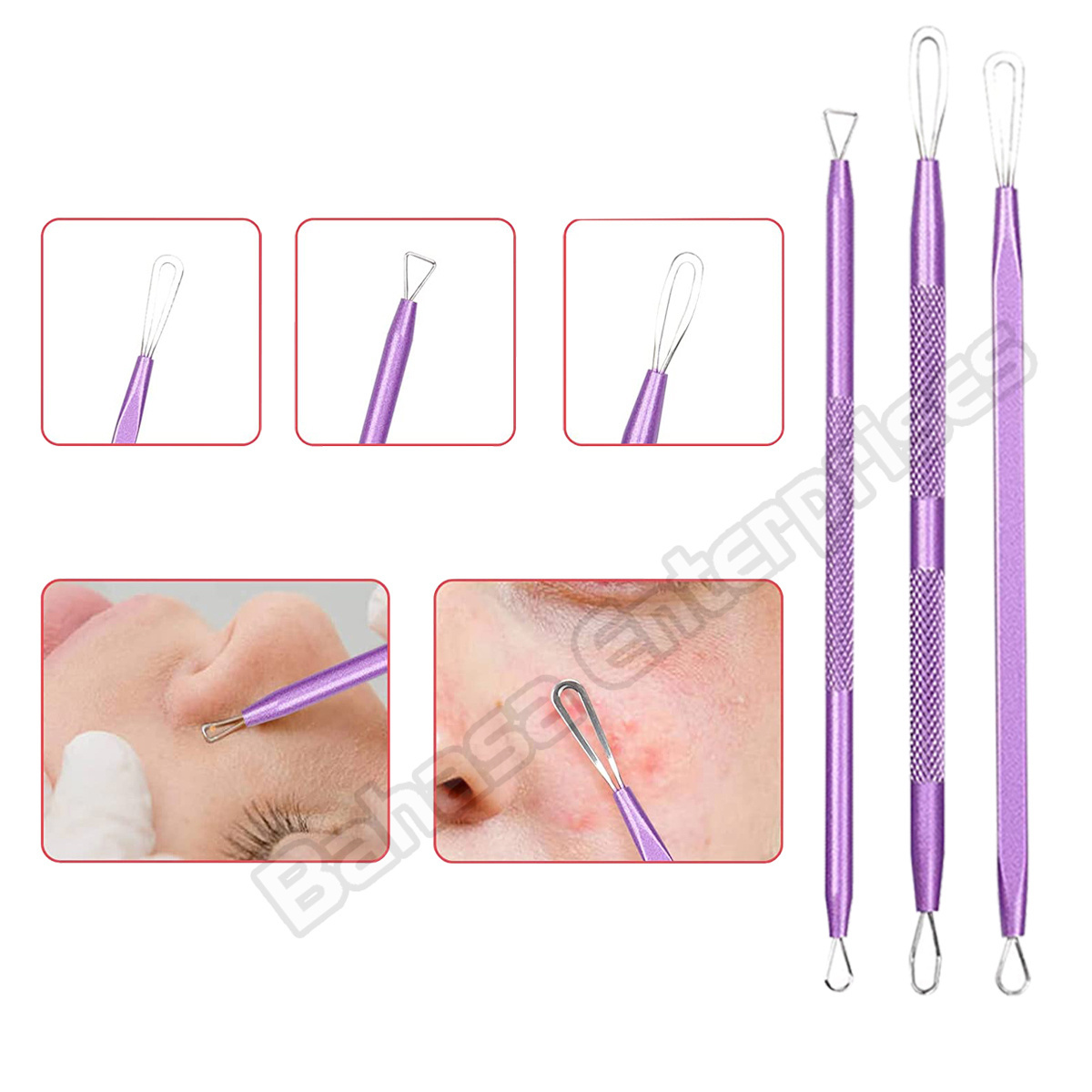 Stainless Steel Blackhead Remover Tool Kit Whitehead Acne Spot Acne Extractor Skin Care Tools