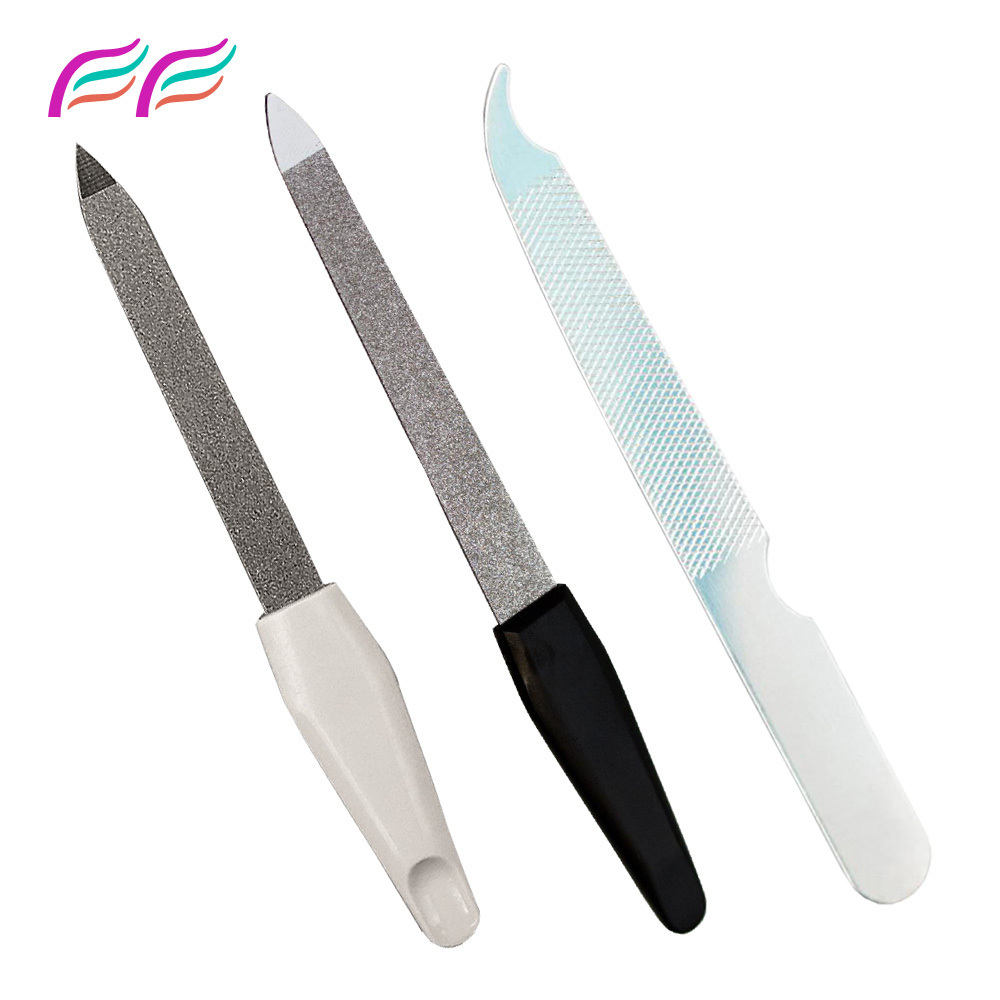 Double Sided Nail Files Strong Edge for Manicure & Pedicure Nail Grooming Stainless Steel diamond fingernail file