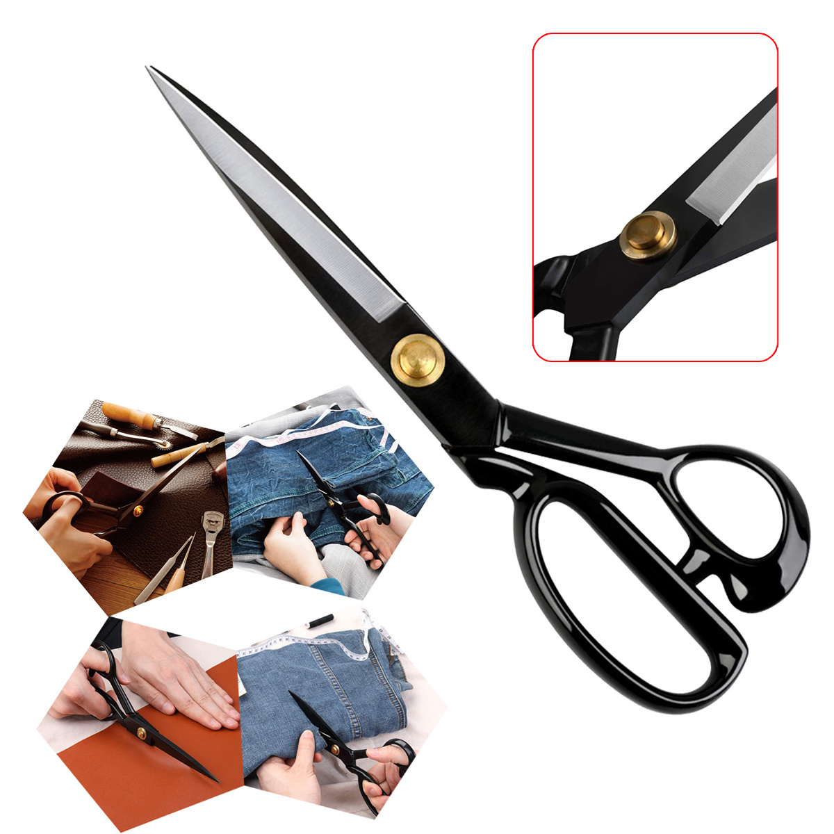 Fabric Scissors Professional 10 inch Heavy Duty Scissors for Leather Sewing shears Sharp Tailor Shears or Home and Dressmaker