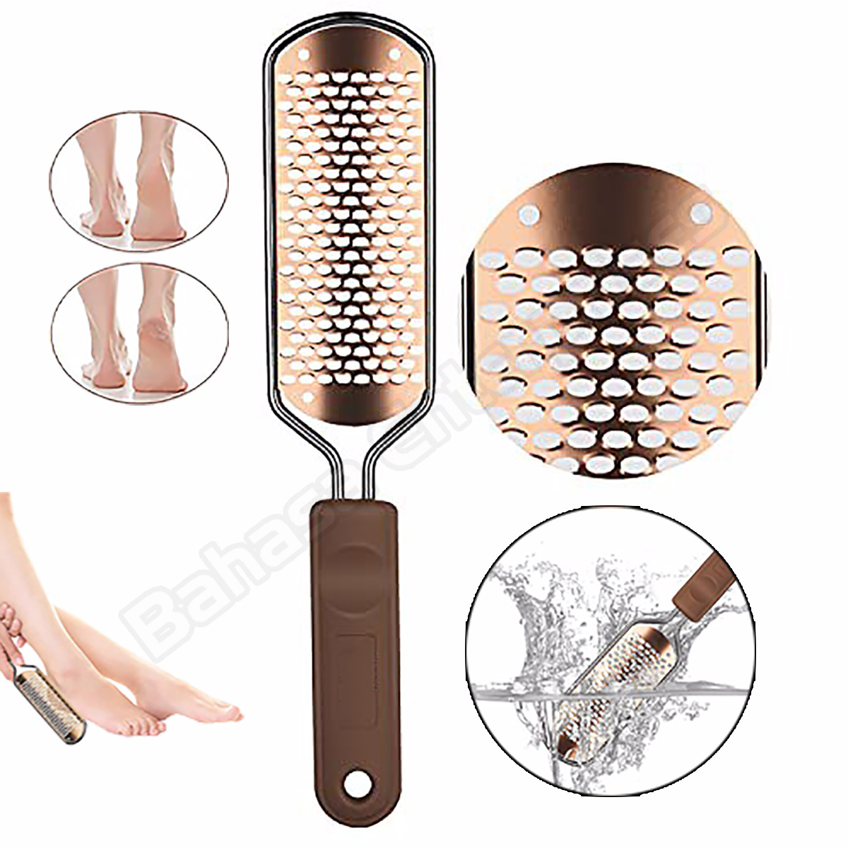 Golden Foot Scrubber 1pcs Callus Remover for Feet with Stainless Steel Grater Rasp Foot File Pedicure Tools Dry skin