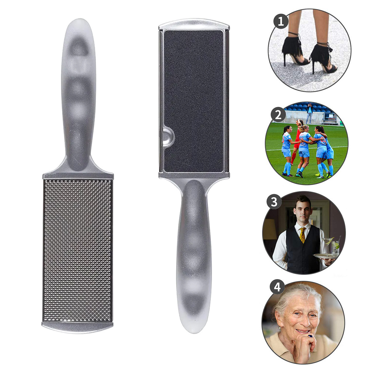 Foot Filer Wooden Callus Remover Foot File callus Remover Pedicure Tools Stainless Steel foot File