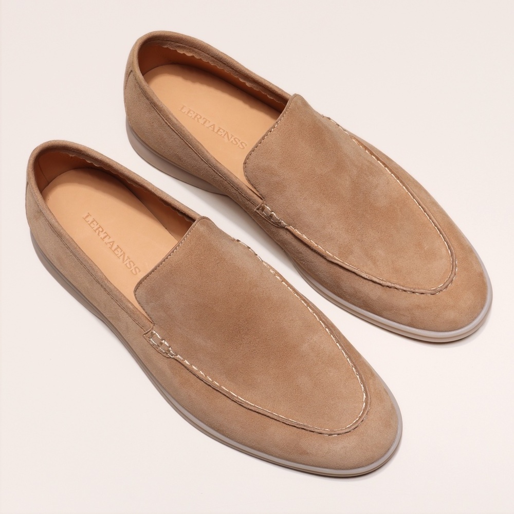 Hand-Made100% Genuine Leather Factory  High Quality  Logo Customization Suede Loafers Shoes Men Leather Casual Men's Shoes Stock