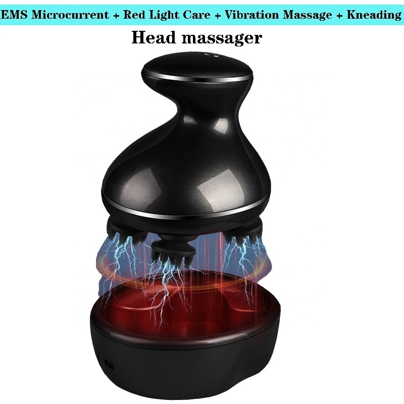 Smart EMS Microcurrent Head Scalp Massager Portable Rechargeable Head Massager Waterproof Handheld Hair Scalp Scratcher