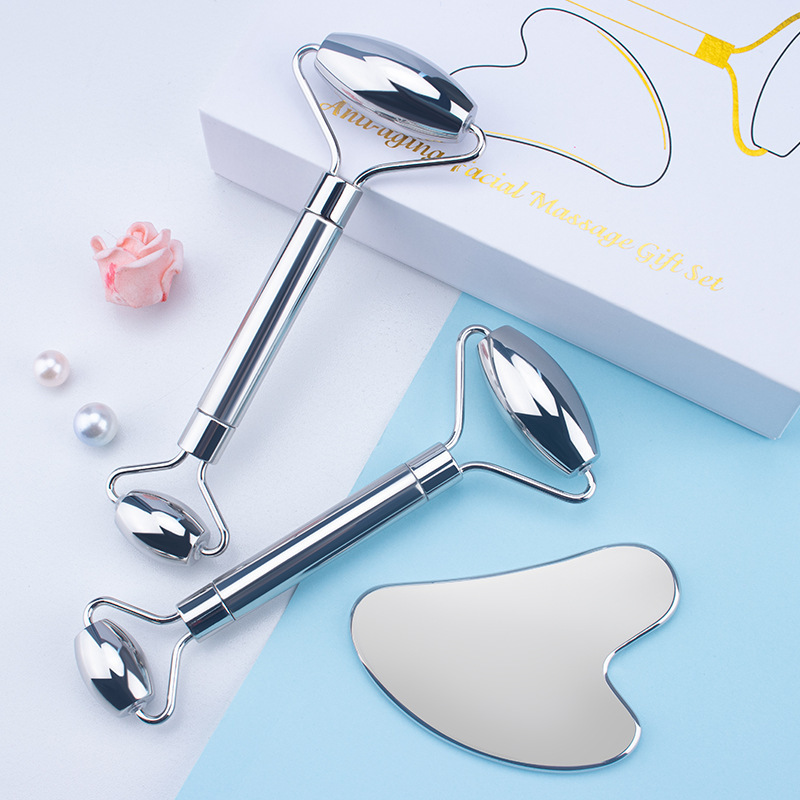 New arrival stainless steel gua sha heart shaped metal gua sha facial massage tool stainless steel gua sha