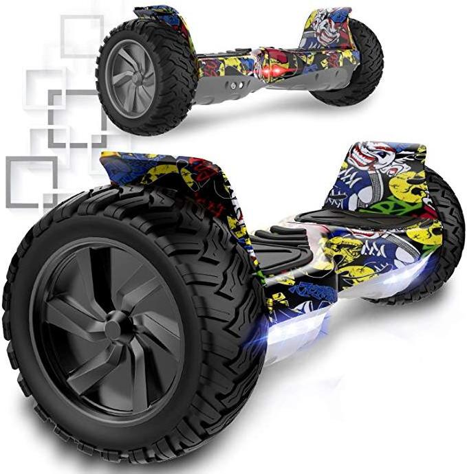 Hoverboard Warrior 8.5 inch All Terrain Off Road Hoverboard with Music Speakers and LED Lights Self Balance Hoverboard Scooters