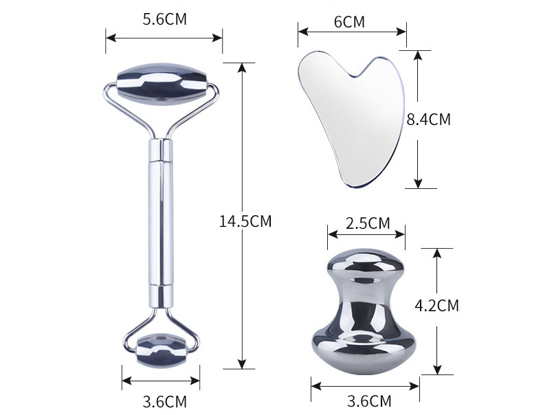 New arrival stainless steel gua sha heart shaped metal gua sha facial massage tool stainless steel gua sha