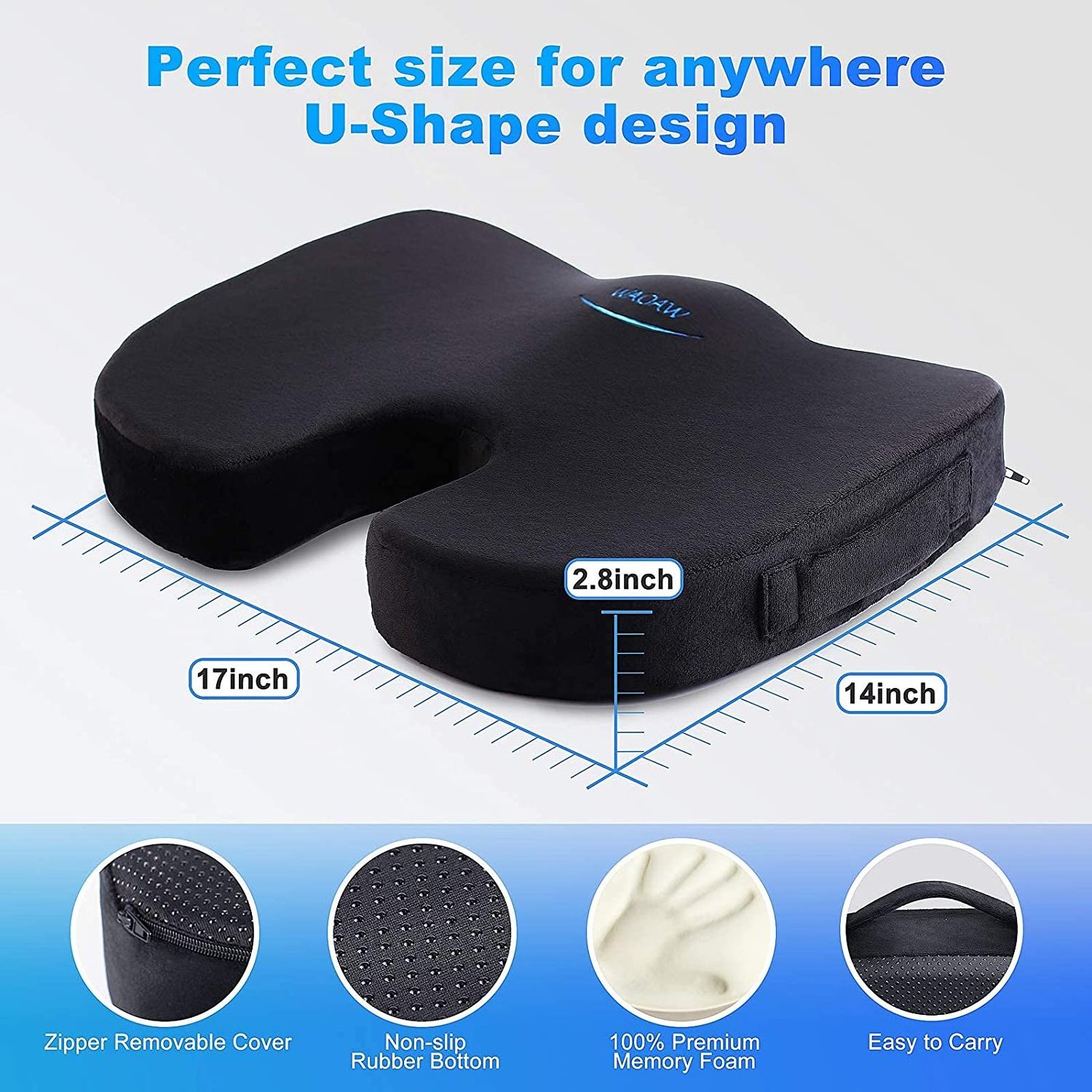 2022 Seat Cushion Office Chair Cushions Butt Pillow for Long Sitting Memory Foam Chair Pad for Lower Back