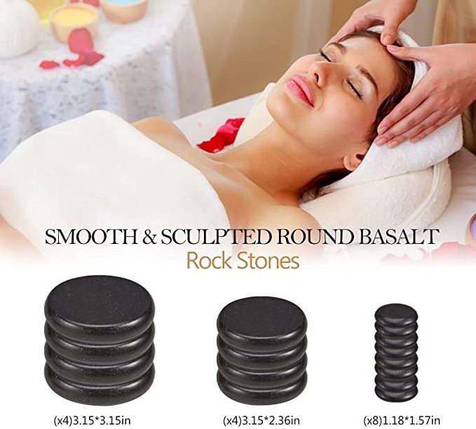 2022 hot stone massage warmer set steak electric spa hot stones heater kit professional basalt hot stones (20pcs)