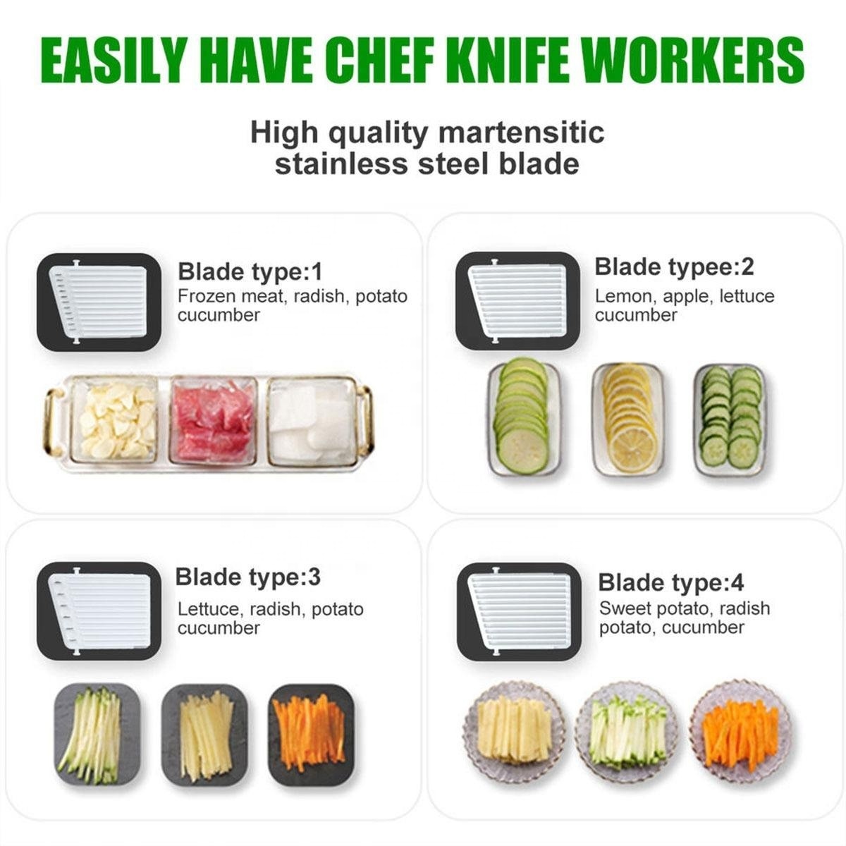 Multifunction Hand Press Food Cutter Garlic Onion Nuts Grinder Mincer Kitchen Accessories Manual Fruit Vegetable Chopper