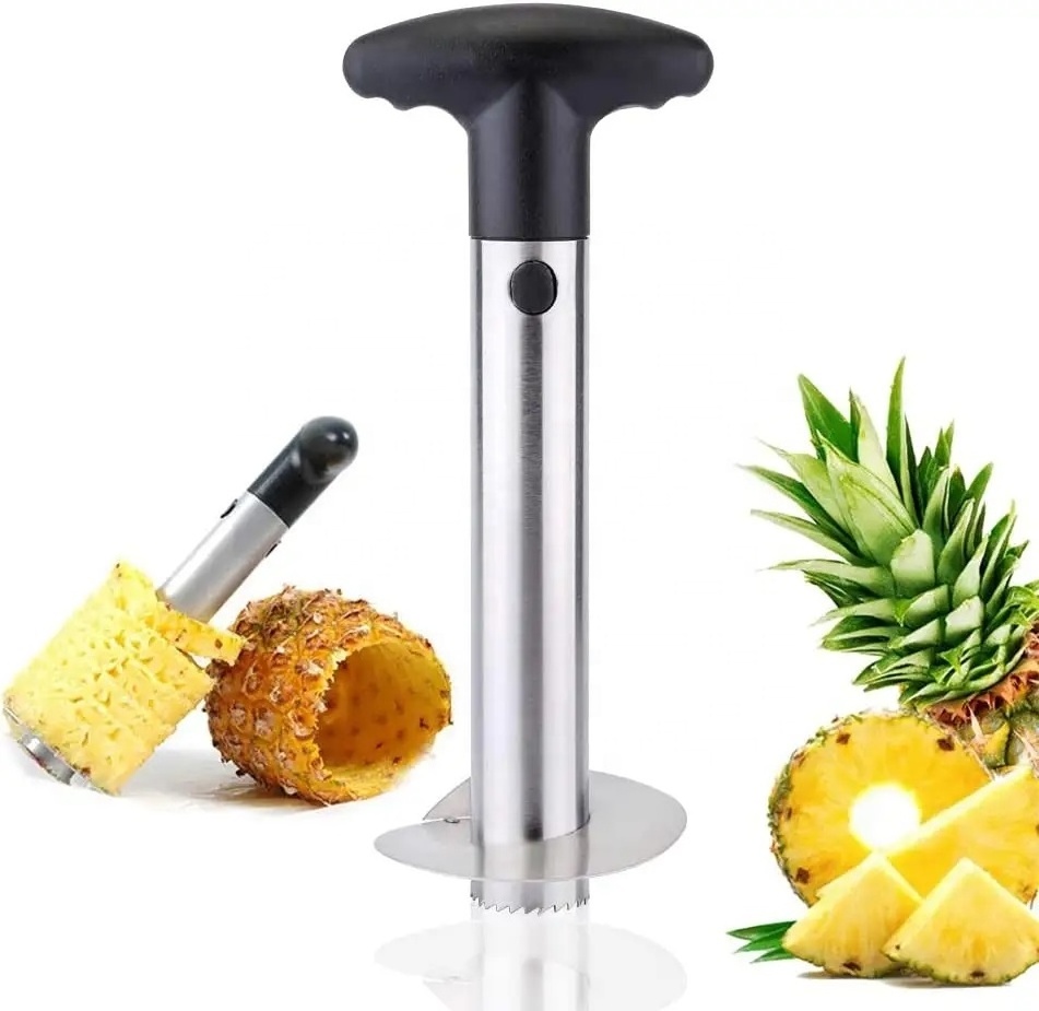 Stainless Steel Pineapple Slicer,Easy Kitchen Tool Fruit Pineapple Peeler Corer Slicer Cutter