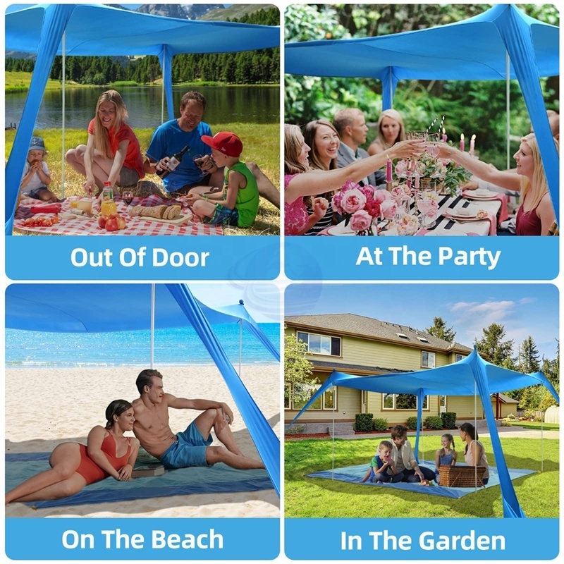 High-Quality Spandex Fabric beach tent with Sandbag Anchors and Pegs Lightweight Instant Pop Up Beach Tent Beach Sun Shade