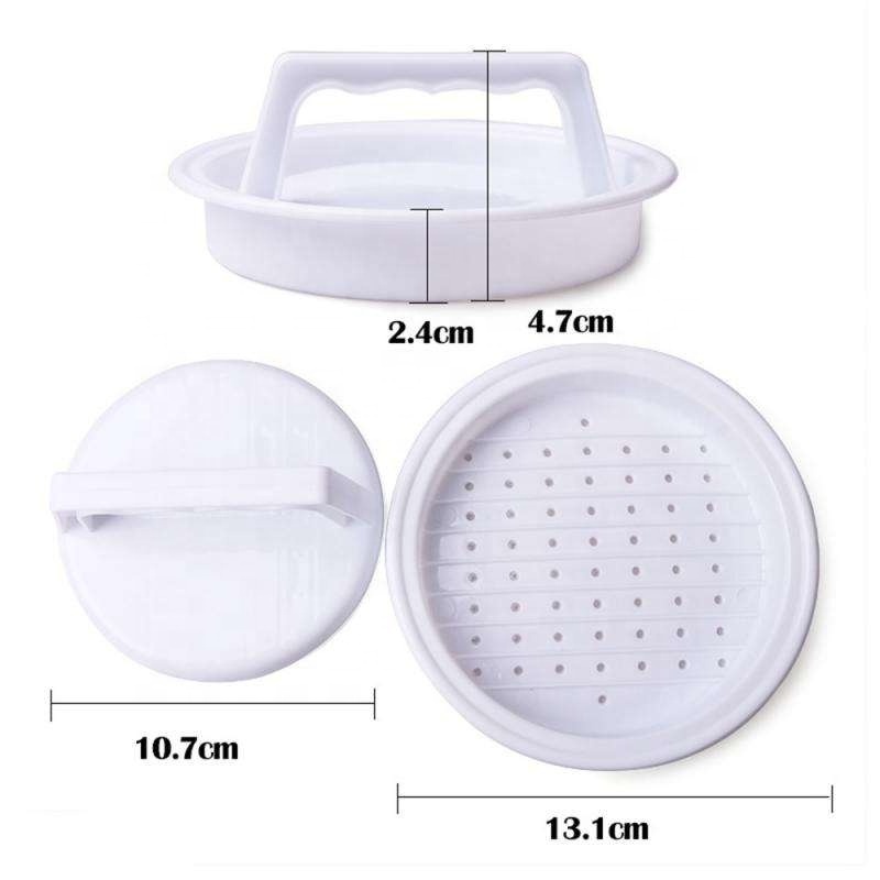 Round Shape Hamburger Press Food-Grade Plastic Meat Beef Grill Burger Press Patty Maker Mold Mould Kitchen Tool