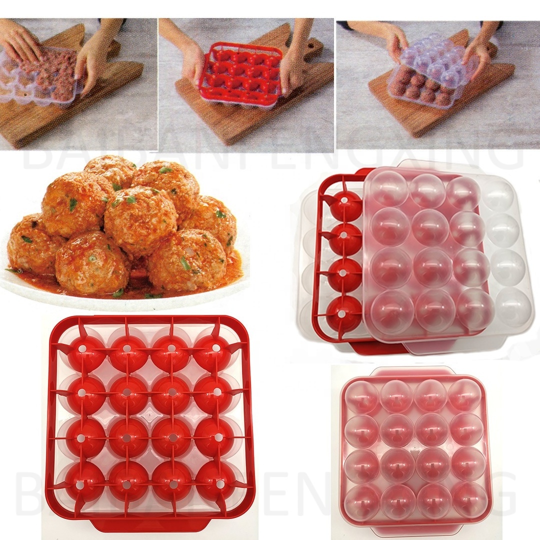 Meatball Press, Master Meatball Maker & Stacking Storage Tray System,16 Meatball Product