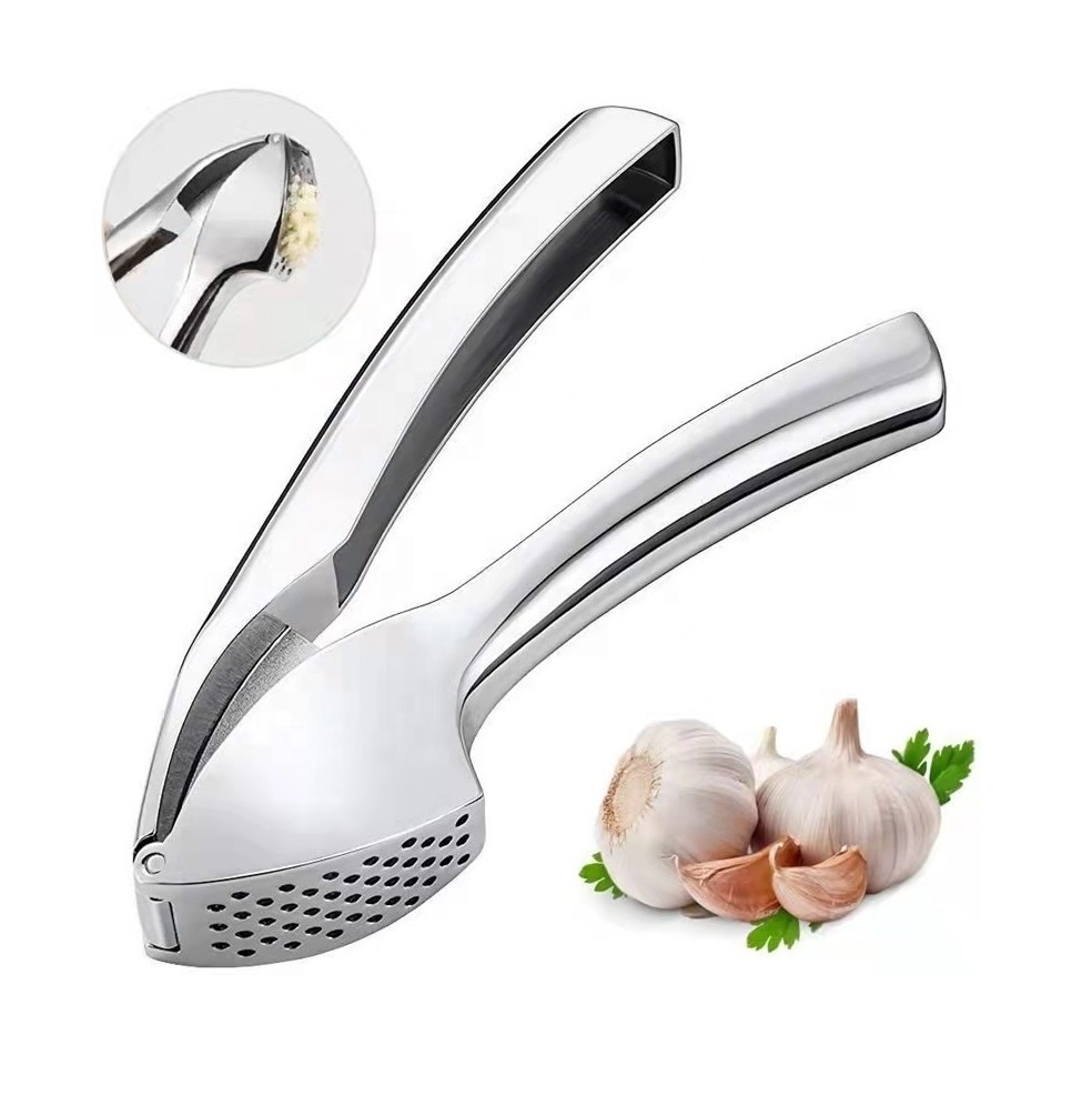 Premium Zinc alloy Garlic Press Sturdy Design Extracts More Garlic Paste Per Clove,  Professional Garlic Mincer & Ginger Press