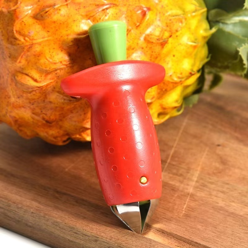 Kitchen Gadgets Red Small Fruit Tools Strawberry Tomato Carrot Leaf Stem Remover Corer Huller Separator Opp Bag Kitchen Supplies