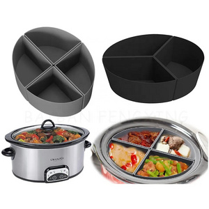 Eco-life Three Four Part Reusable Leakproof Silicone Slow Cooker Divider Liner Fit For 6 Qt Crockpot Slow Cooker