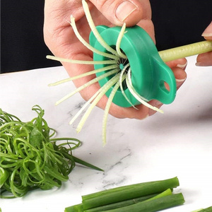 Multi-functional kitchen tools gadget easy to silk 12 blades stainless steel green onion knife slicer cutter shredder