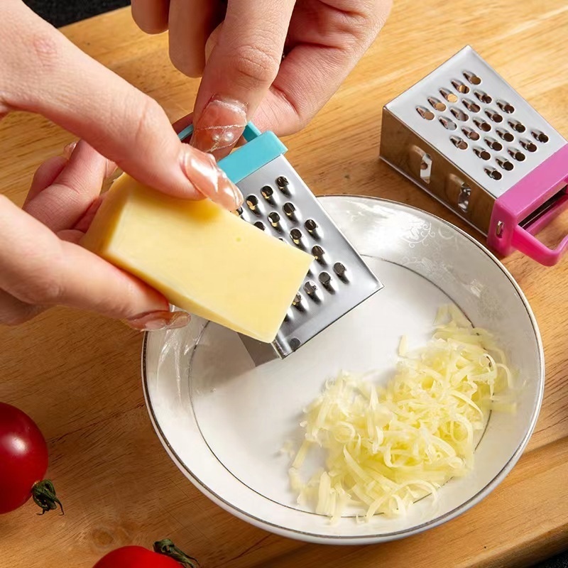 4-Sided Mini Cheese Grater Stainless Steel Small Box Graters Multifunctional Vegetable Grater