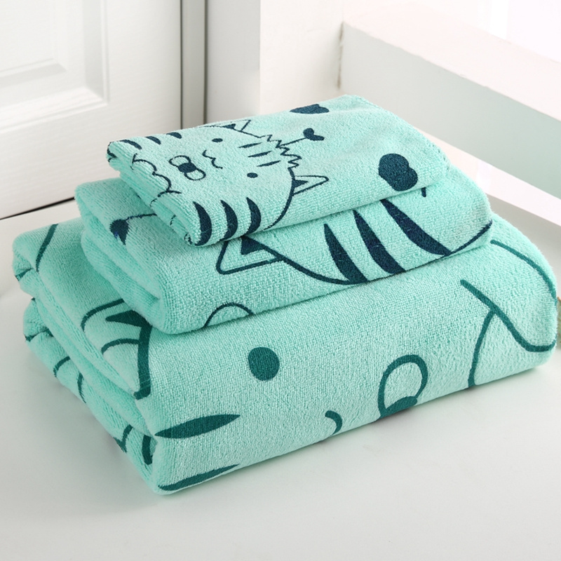 New cartoon printed microfiber bath towel Set Super soft and fast drying kids bath towels face hand towel  gift