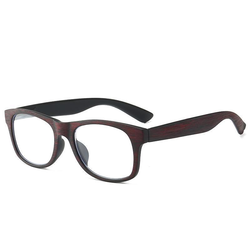 Wood Grain Retro Anti-Blue Reading Glasses Cross-Border New High-Definition Reading Mirror Personality Frame Reading