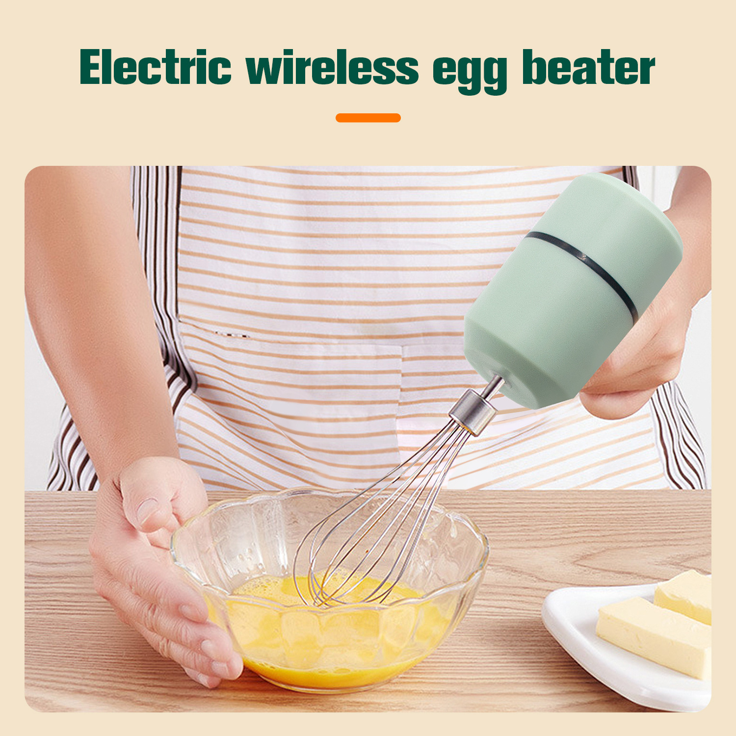 wireless portable egg beater whisk rechargeable stainless steel mini kitchen electric milk cream egg whisk