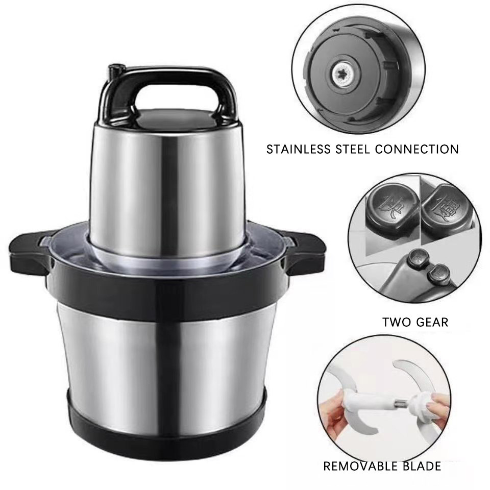 Multifunction 6L Large Capacity Yam Pounder Home Kitchen Food Grinders Cheap Stainless Steel Best meat chopper