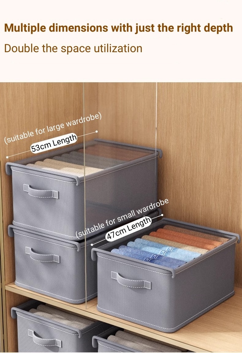 Bedroom Clothes Drawers Organizer Pants Storage Box in the Closet Cabinets Jeans Organizer Wardrobe Organizer With PP Board