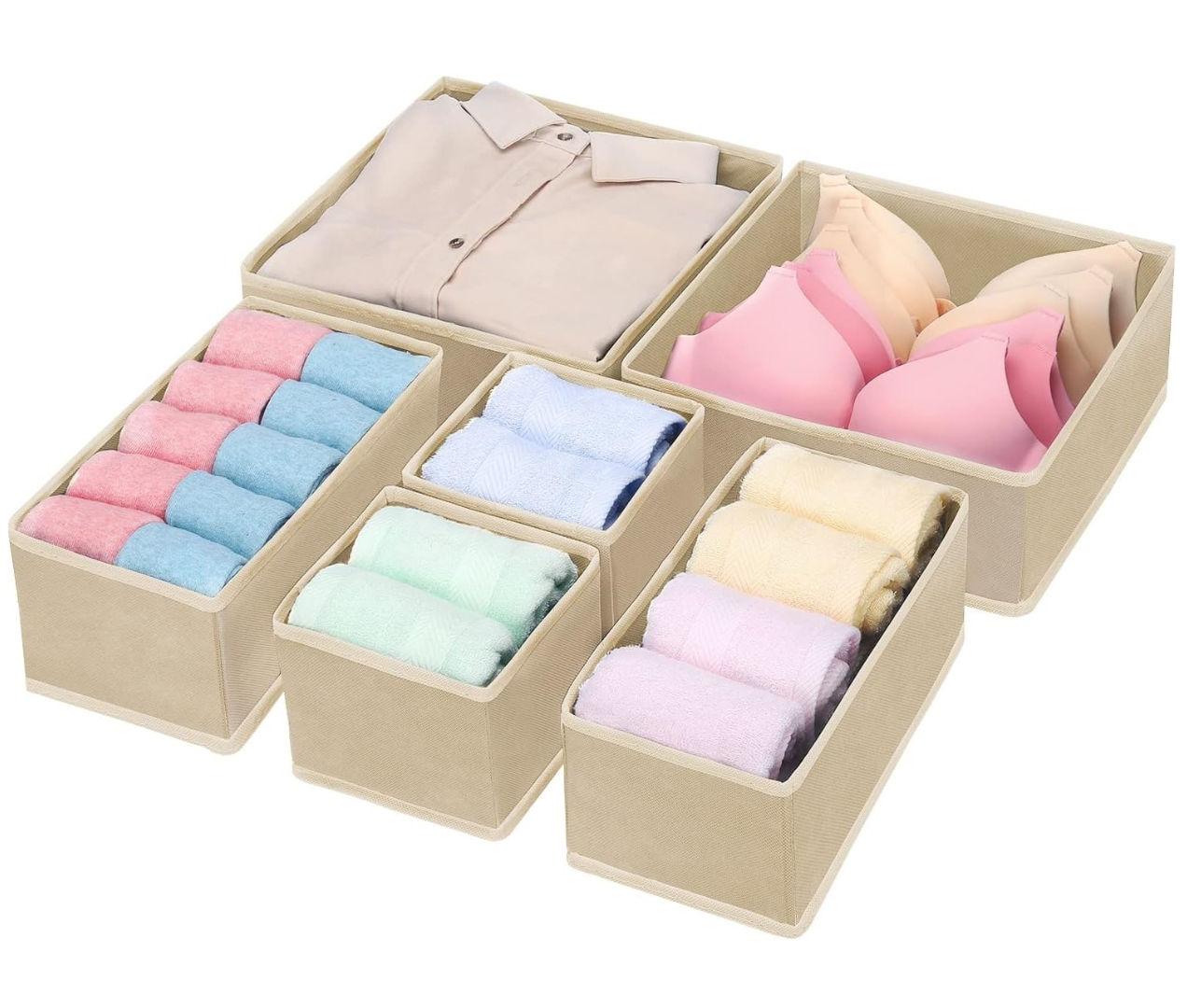 Foldable Cloth Storage Box Closet Dresser Drawer Divider Organizer Basket Bins for Underwear Bras