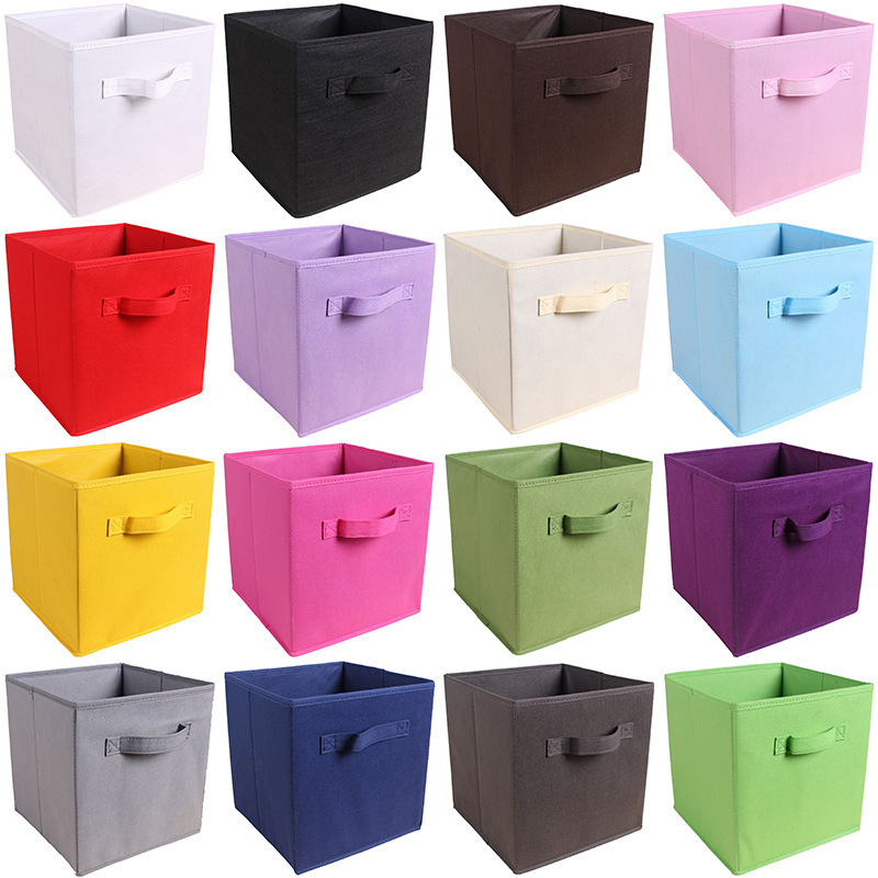 Collapsible Storage Cubes Foldable Fabric Bins Organizers Box Decorative Organizing Baskets For Closet Room