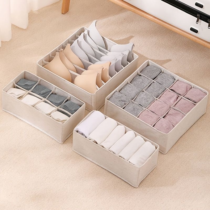 Underwear Organizer Boxes Wardrobe Drawer Divider Clothes Storage Box Folding Socks Bra Organizer