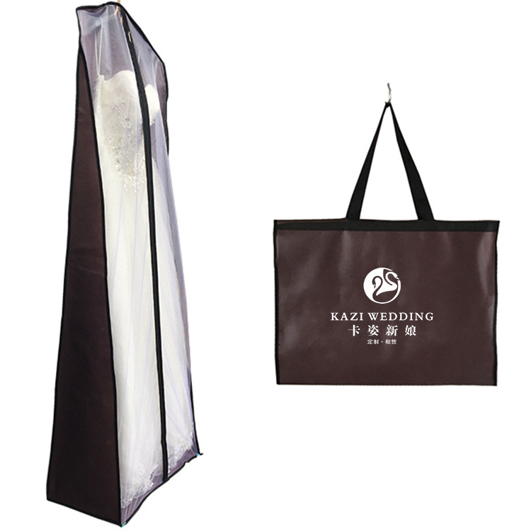 Wholesale custom printed wedding dress garment bags dust cover for clothes