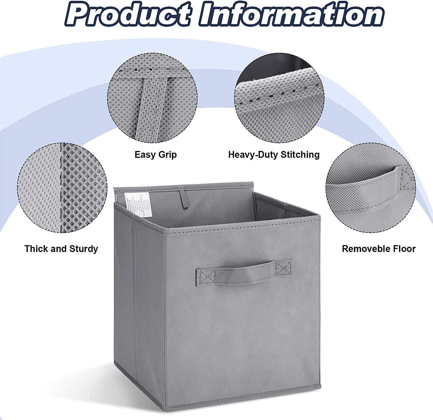 Wholesale Eco Friendly Collapsible Cube Storage Basket Folding Organizer Fabric Storage Box Bin