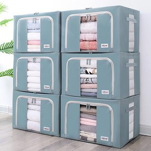 Oxford Cloth Clothes Steel Frame Transparent Storage Box Bed Sheet Blanket Pillow Shoe Rack Container Foldable Storage box