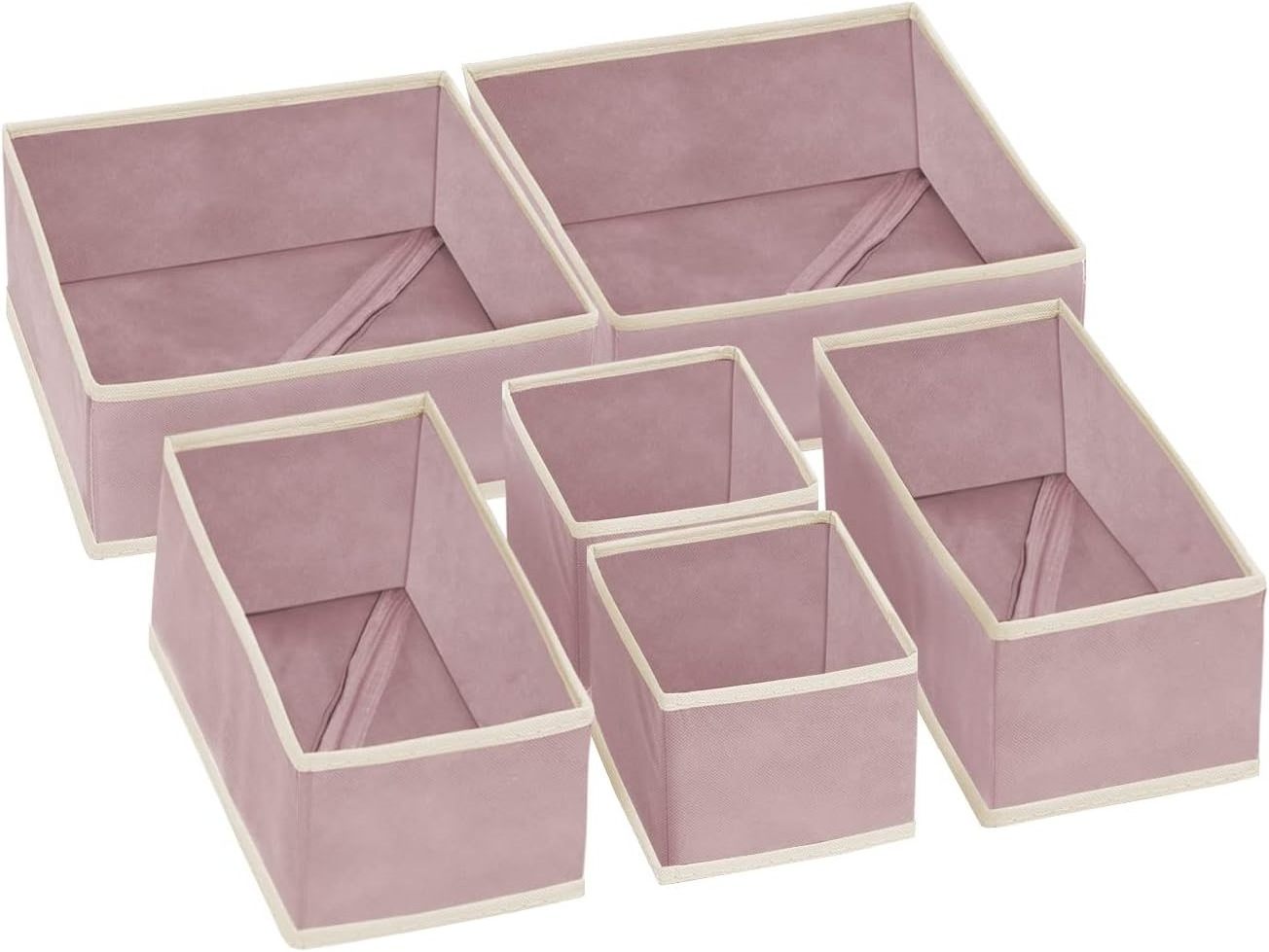 6 Pack Drawer Organizers Closet Organizers and Storage Drawer Divides Foldable Storage Bins Fabric Storage Cubes for Underwear