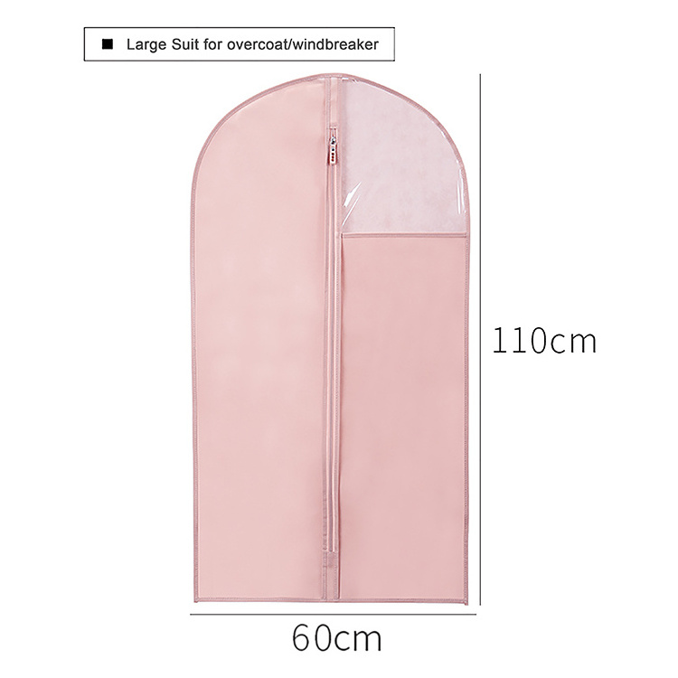 Custom Hanging Dress Gown Suit Clothes Clear Non-woven/Oxford Storage Cover for clothes Closet Garment Protector Bag with Zipper