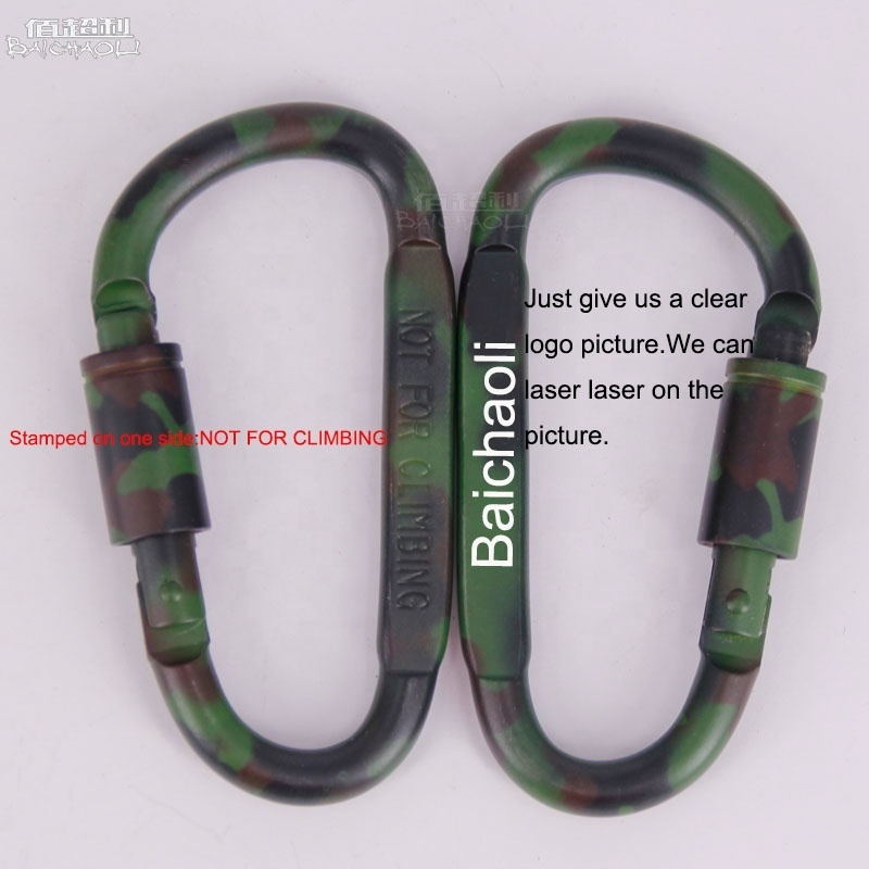 BAICHAO 8#D 85*45mm Camouflage aluminium alloy locking carabiner hooks