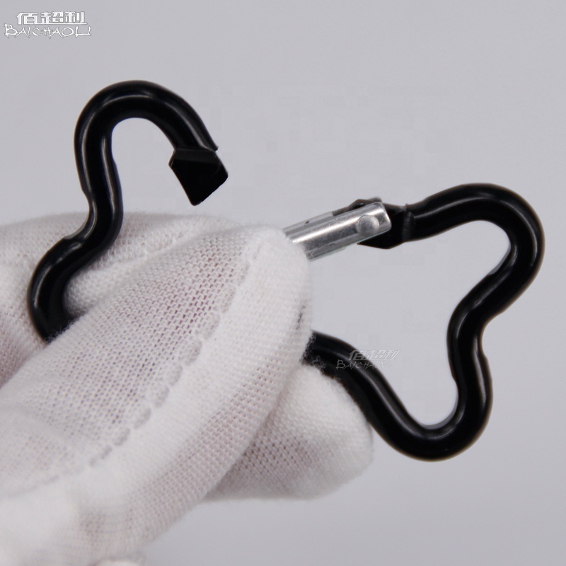 High Quality Dog Bone Shaped engraved logo Aluminium alloy metal spring key chain Hook Carabiner for bag or airpods