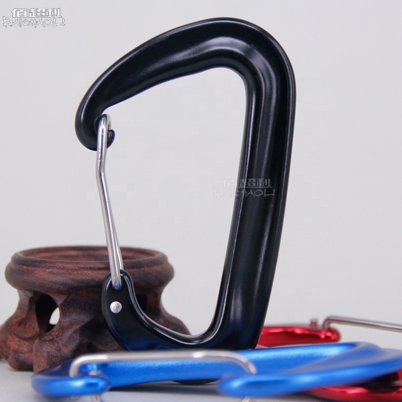 outdoor baichao 8#D steel wire 7075 Aviation Aluminum 12KN carabiner hook Can be used for hammock or yoga etc.