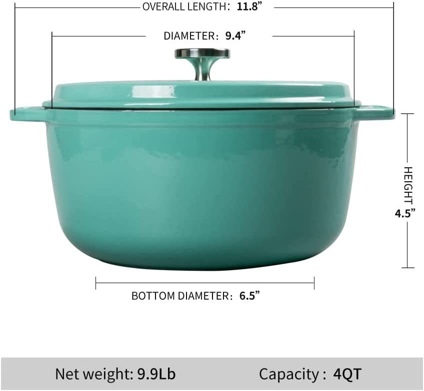 High end design china cookware set of pots iron cast casserole