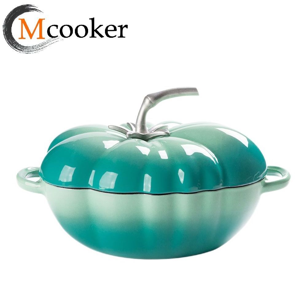 mcooker 24cm new design kitchen cookware pumpkin shape cast iron casserole cast iron dutch oven enamel pot