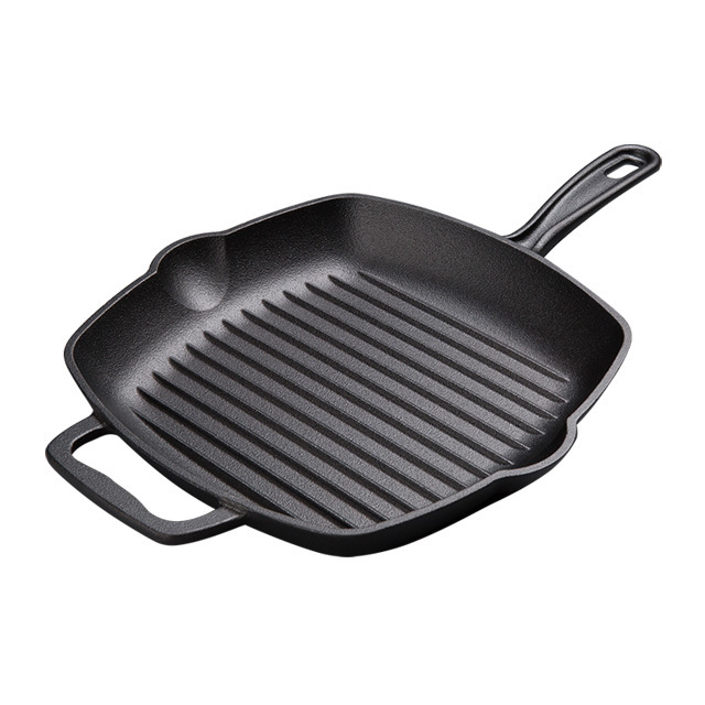 M-cooker Chinese factory Hot sale cast iron pan pre-seasoned griller square grill pan