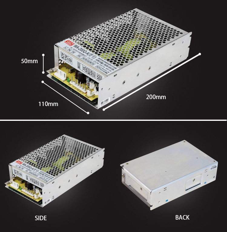 4 Group Quad Output SMPS Multi Voltage 200W Switching Mode Power Supply WA-200Q AC 100-120V/200-240V Selected by Switch