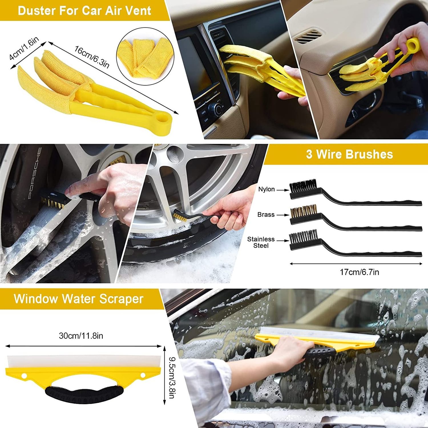 Factory Hot Selling Auto Detailing Brush Drill Clean Brush Set 20 Pcs Car Cleaning Tools Kit For Washing Interior Wheel