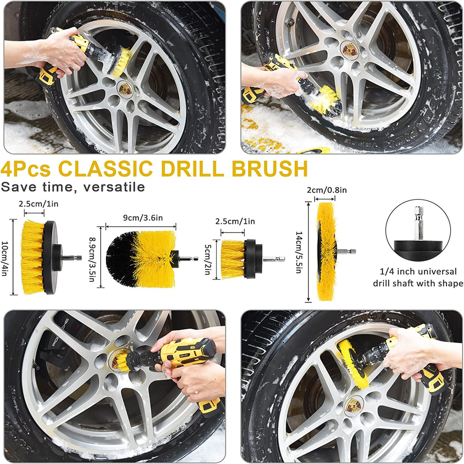 Factory Hot Selling Auto Detailing Brush Drill Clean Brush Set 20 Pcs Car Cleaning Tools Kit For Washing Interior Wheel