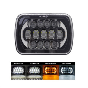 NEW 6X5 7X6 Car LED 5x7 Led Headlight Hi-lo Beam DRL Square Turn Signal Light for Jeep Cherokee XJ Wrangler YJ for Gmc/ford CE