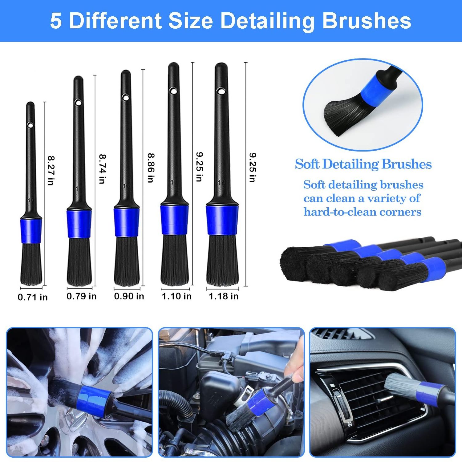 26Pcs Professional Auto Care kit Car Windshield Cleaning Tool Detailing Brush Set for Interior Exterior Washing